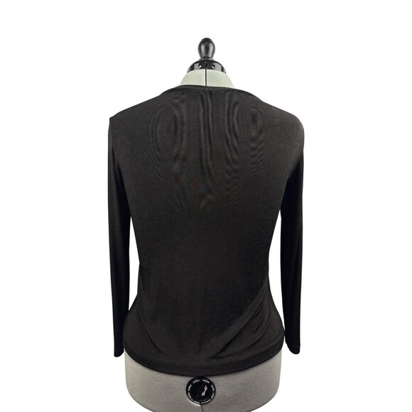 Women’s Chico’s Size 2XL Dark Grey Long Sleeve Cardigan with Single Shell Button - Picture 4 of 5